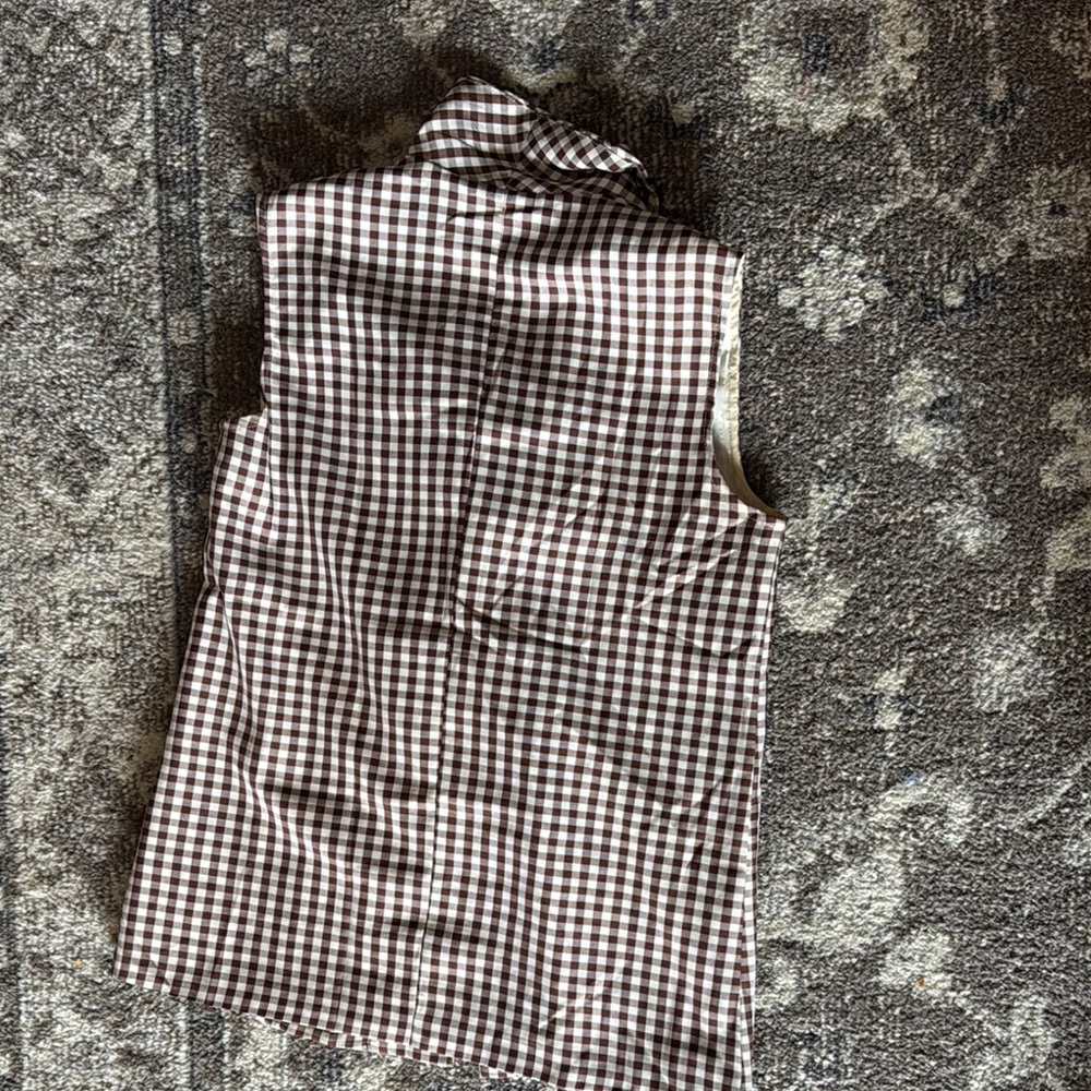 Checkered Sleeveless Blazer Vest - Picture 3 of 4